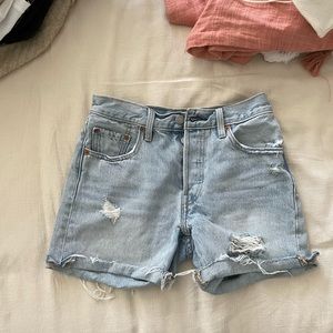 Levi’s 501 high waisted jean shorts